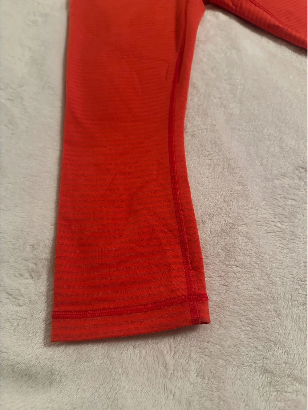 Lululemon Cropped Athletic Leggings - Heathered Striped Orange / Red - Size 6